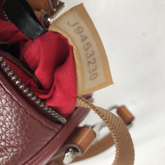 Vintage Dooney & Bourke Genuine Pebbled Leather Red Adj tote Crossbody Bag - Picture 11 of 15